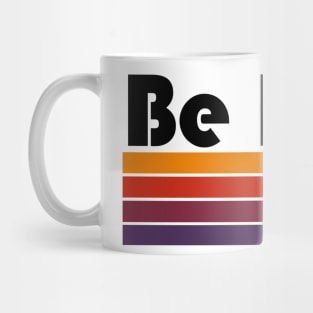 "Be Kind Rewind" Retro-Inspired Tee with 80s-Inspired VHS Graphic in Purple, Maroon, Red, and Orange Mug